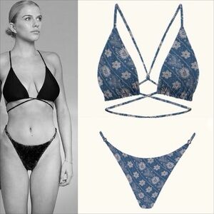 ACACIA - Sawvy Triangle String Wrap Bikini Top & Ralphy Bottom in Esme - M/L